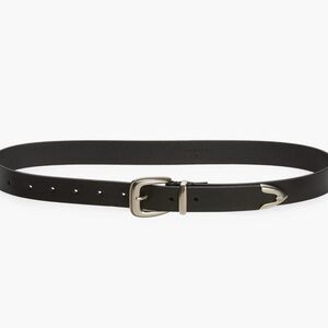 Allsaints western leather belt black/antique nickel small